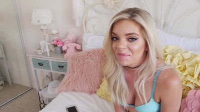 Sexy-looking blonde girl is asked to show her most good version of a blowjob on the camera. One time the gentleman unzipped his pants and took his
